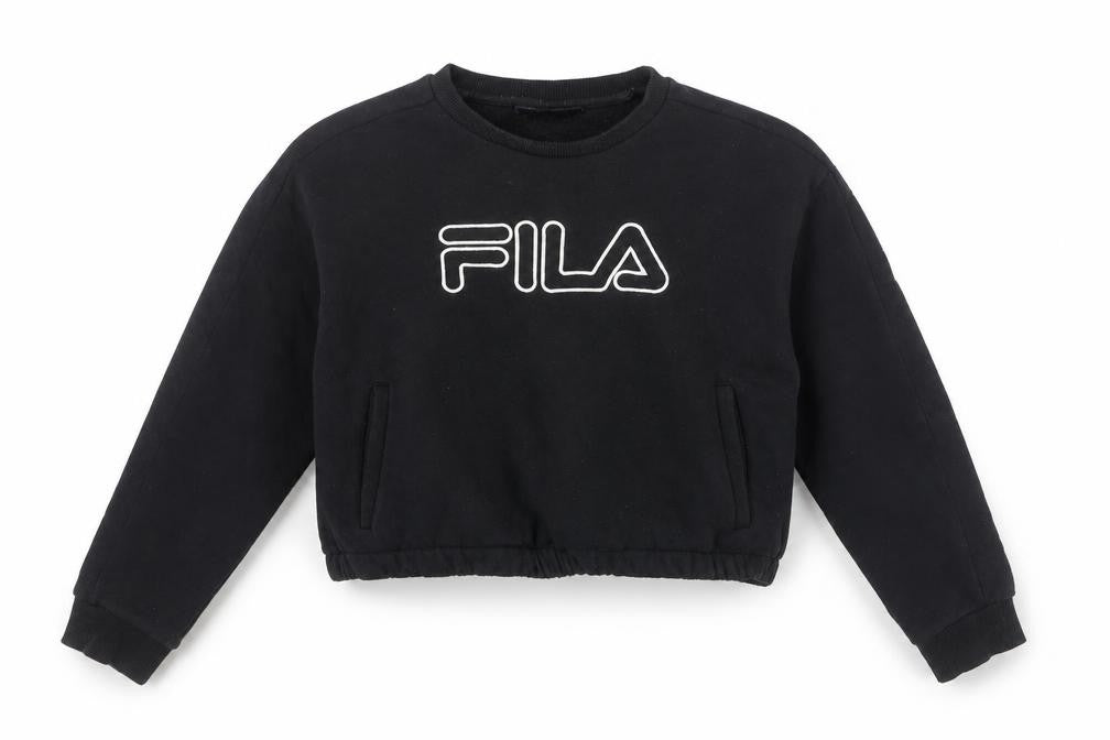 Front view of Fila Women's Black Logo Sweatshirt S - Pullover Style