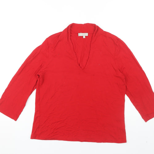 Hobbs Women's Red 3/4 Sleeve Top, Size L, Casual