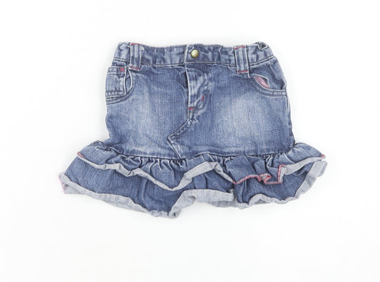 Marks and Spencer Girls Blue Denim Mini Skirt 3-4 Years