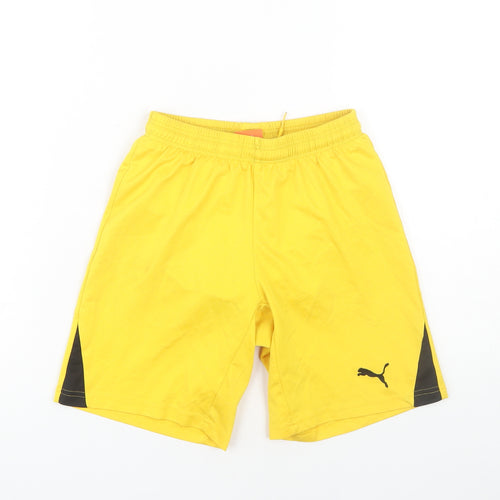 Puma Boys Yellow Activewear Shorts, UK Size 12, Summer