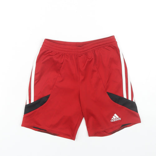 Adidas Boys Red Athletic Shorts - Gym & Training