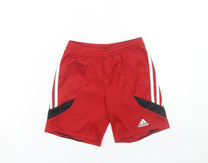 Adidas Boys Red Athletic Shorts - Gym & Training
