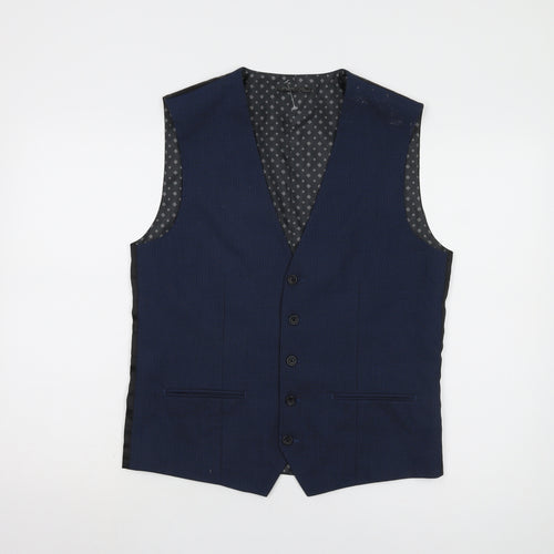 Next Men's Blue Waistcoat Size 40 Regular Fit