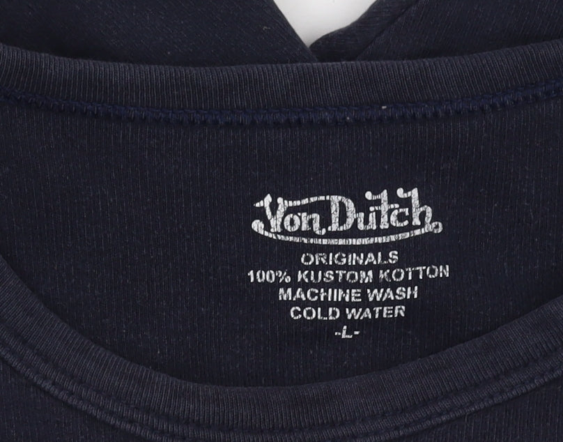 Von Dutch Men's Blue Graphic T-Shirt, Large
