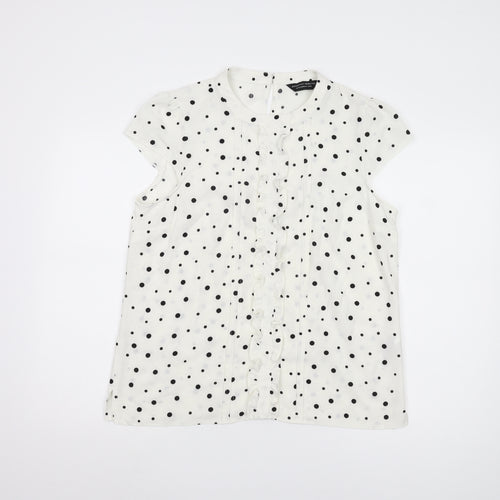 Dorothy Perkins Women's White Polka Dot Blouse Size 16