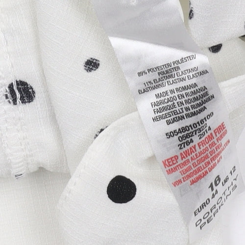 Dorothy Perkins Women's White Polka Dot Blouse Size 16