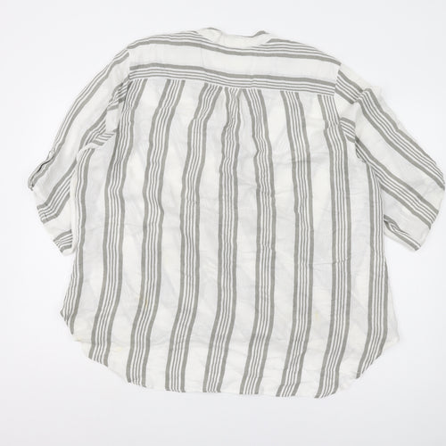 Wallis Women's White XL Wrap Top with Stripes
