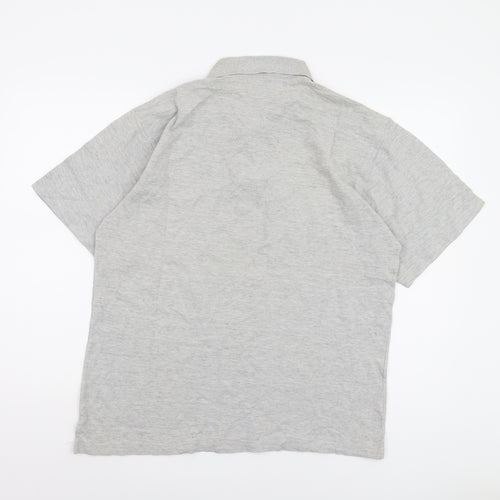 George Men's Grey Cotton Polo Shirt L