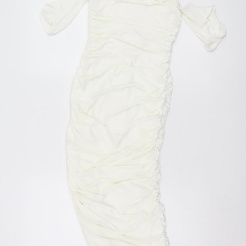 Femme Luxe Women’s Ruched Dress White Size 6