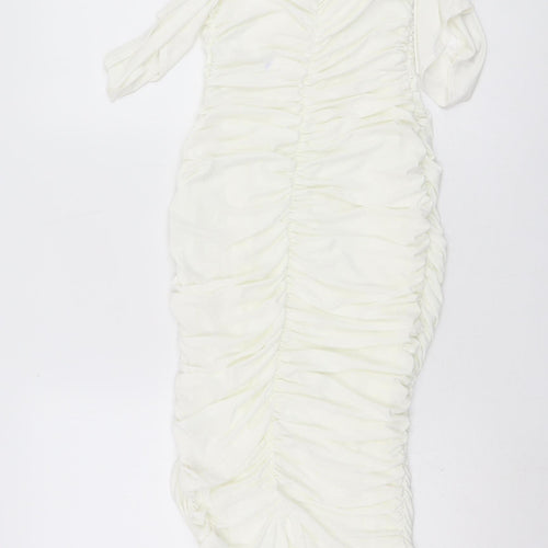 Femme Luxe Women’s Ruched Dress White Size 6