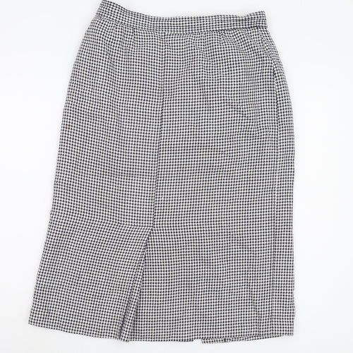 St Michael Women's Blue Check Long Pencil Skirt Size 16
