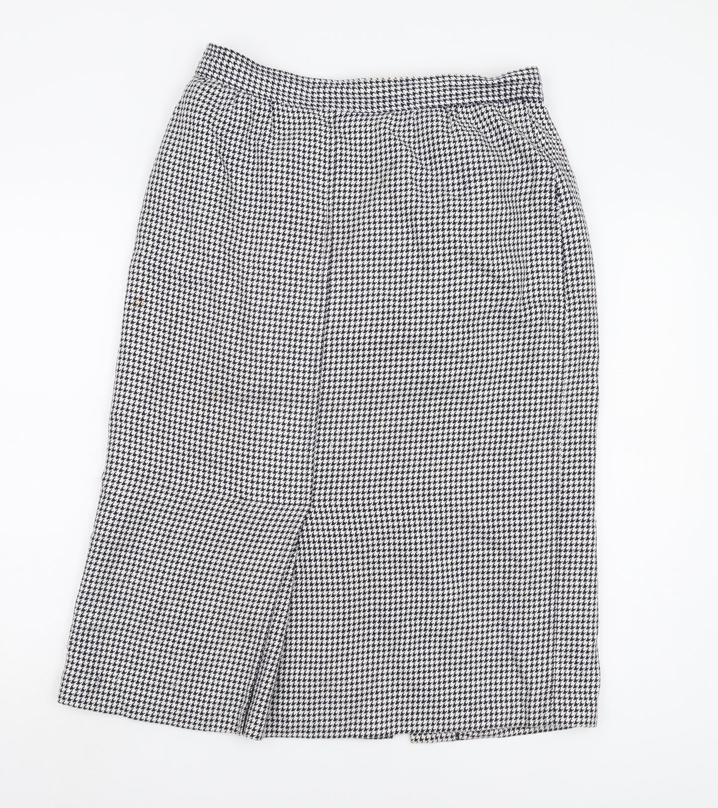 St Michael Women's Blue Check Long Pencil Skirt Size 16
