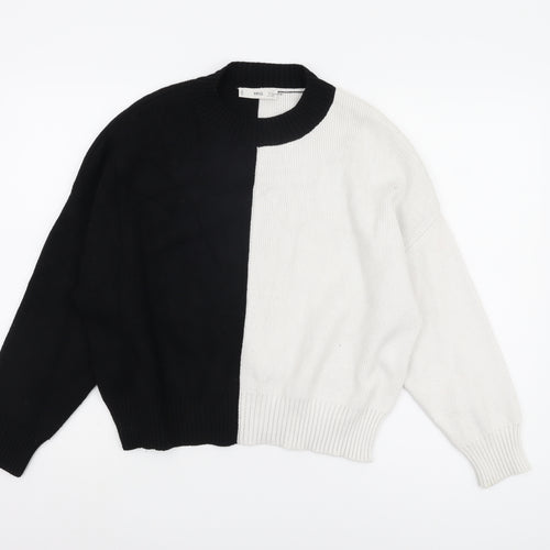 MNG Women's Black White Pullover Jumper, Size 8