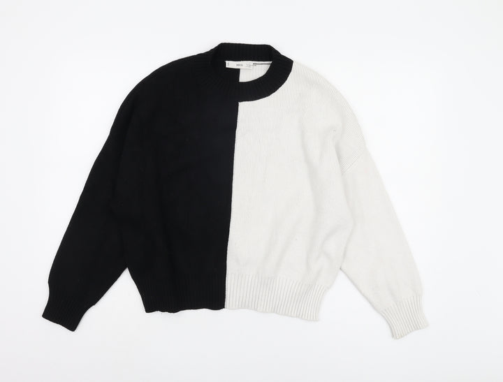 MNG Women's Black White Pullover Jumper, Size 8