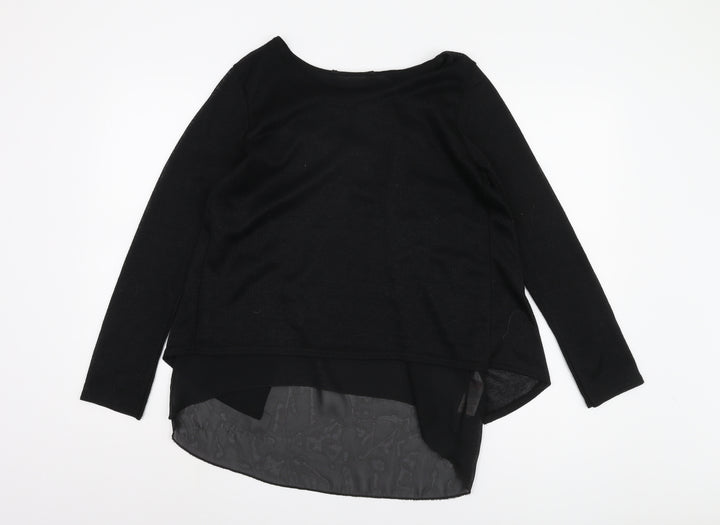 New Look Women's Black Boat Neck T-Shirt M