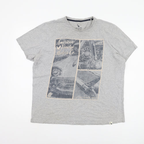 STH SHORE Men's Grey Vintage Car Print T-Shirt L