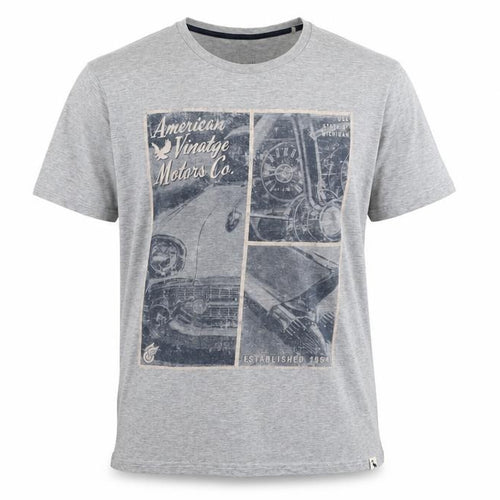 STH SHORE Men's Grey Vintage Car Print T-Shirt L