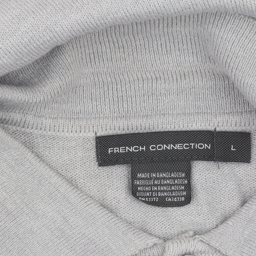French Connection Men's Grey Collared Pullover Jumper