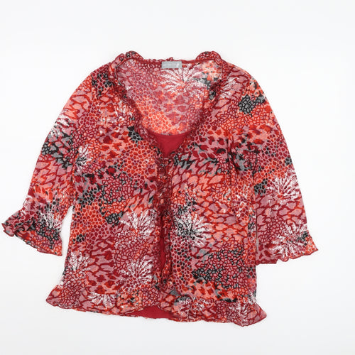 Marks and Spencer Women's Red Animal Print Blouse Size 18