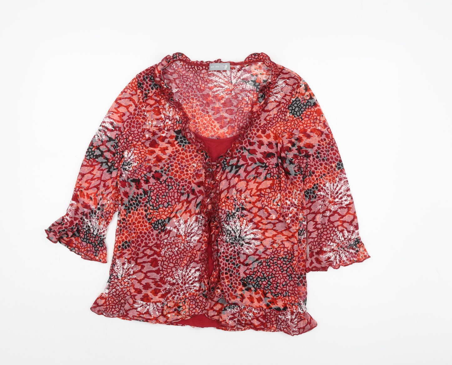 Marks and Spencer Women's Red Animal Print Blouse Size 18