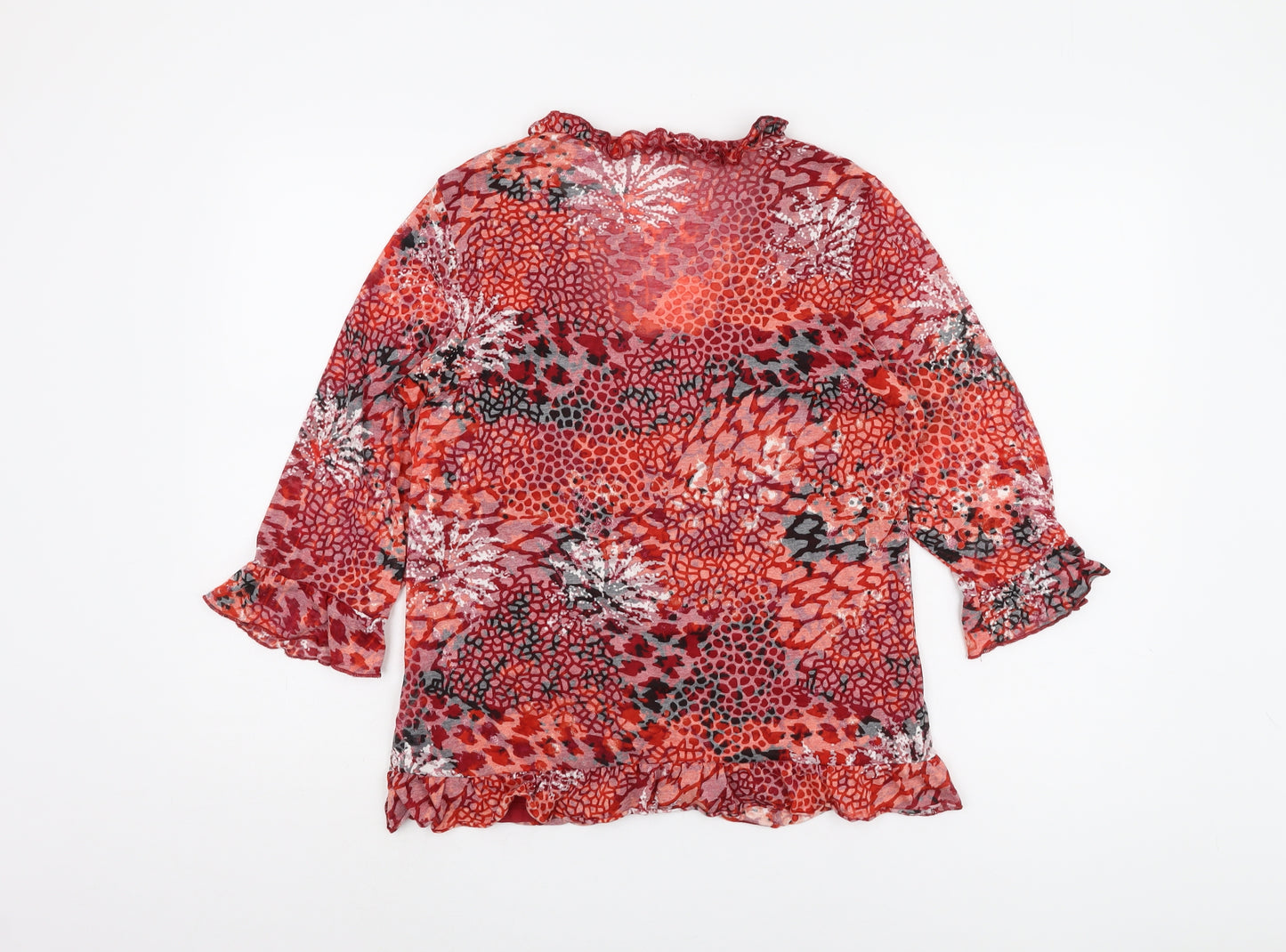 Marks and Spencer Women's Red Animal Print Blouse Size 18