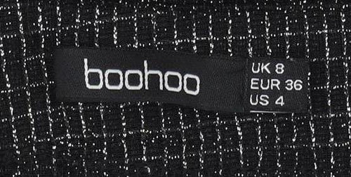 Boohoo Women's Black Wide-Leg Trousers with Fringe