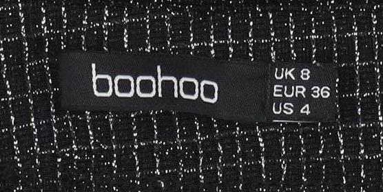 Boohoo Women's Black Wide-Leg Trousers with Fringe