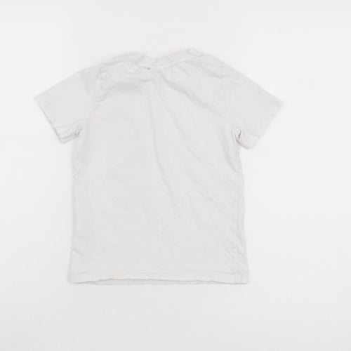 Puma Boys White Graphic T-Shirt 5-6 Years Sporty Style