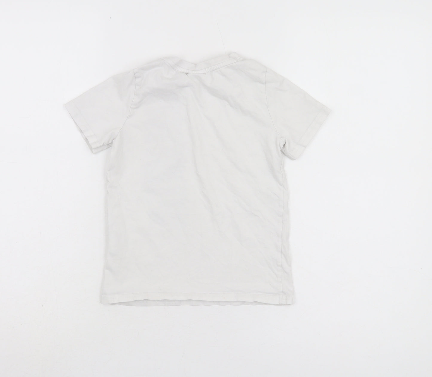 Puma Boys White Graphic T-Shirt 5-6 Years Sporty Style