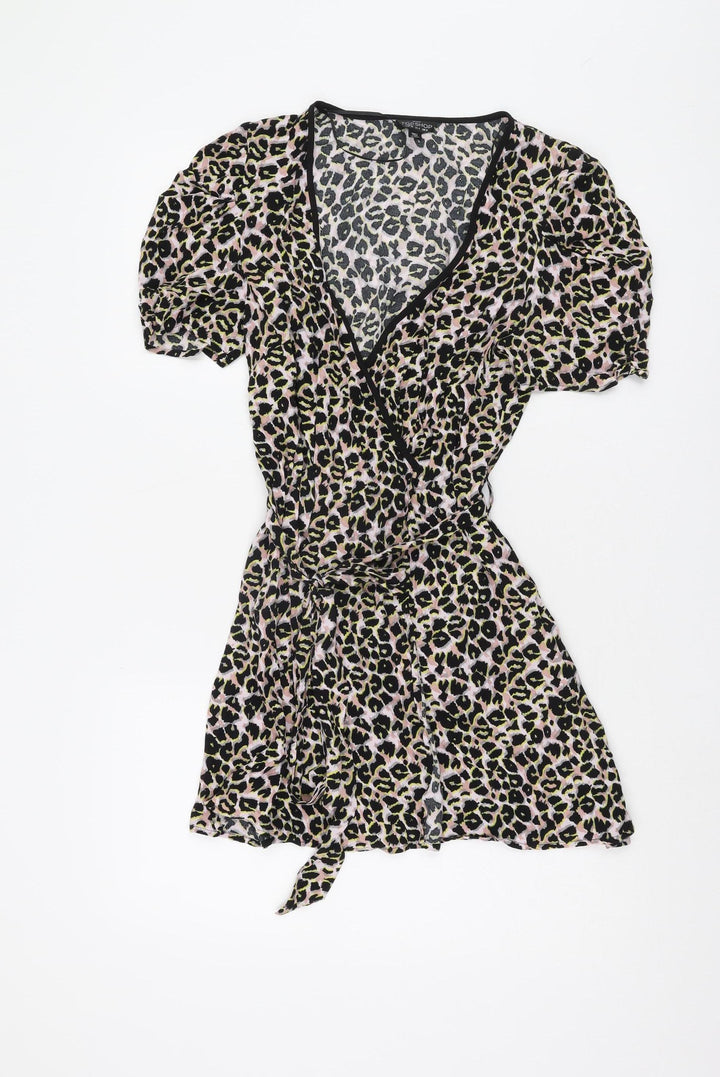 Topshop Women's Animal Print Wrap Dress