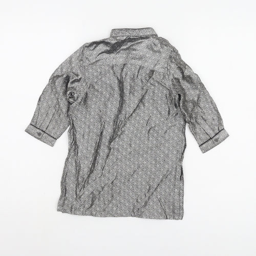Next Girls Grey Geometric Blouse - 2-3 Years, Button Accents