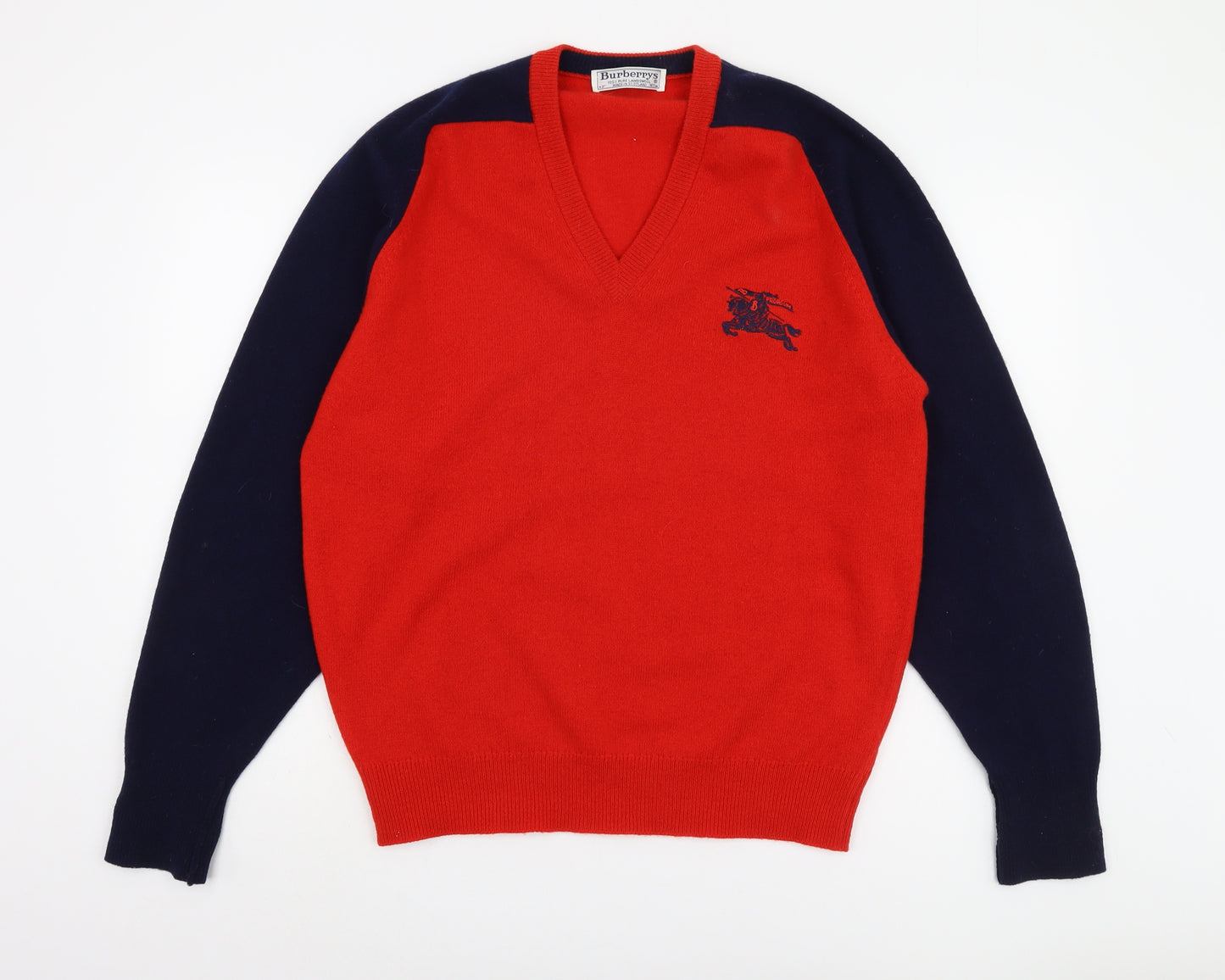 Burberrys Men's Red Wool Pullover Jumper L