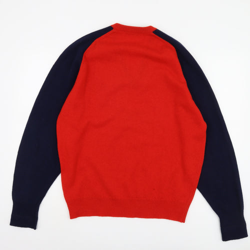 Burberrys Men's Red Wool Pullover Jumper L