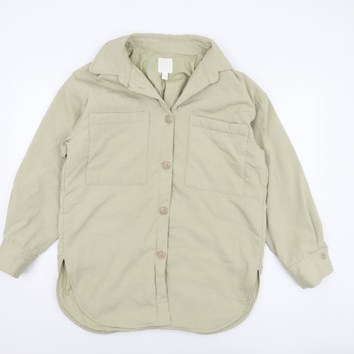 H&M Women's Beige XS Long Sleeve Casual Button Jacket
