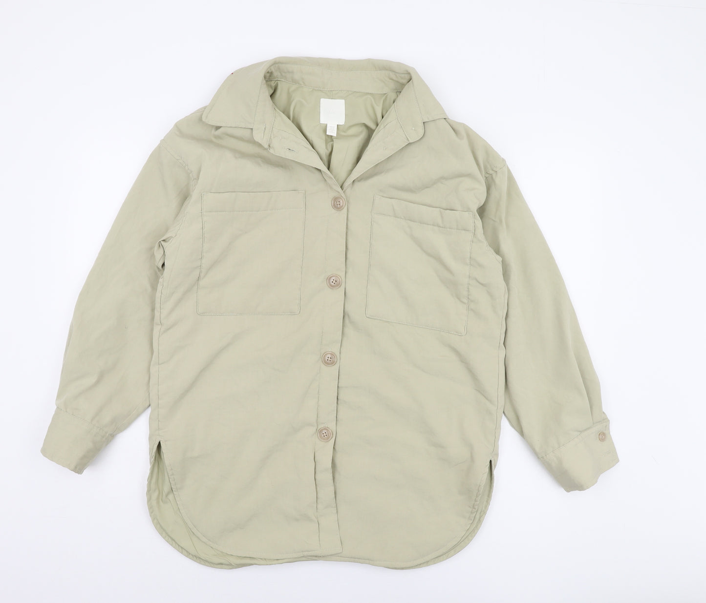 H&M Women's Beige XS Long Sleeve Casual Button Jacket