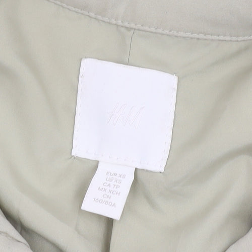 H&M Women's Beige XS Long Sleeve Casual Button Jacket