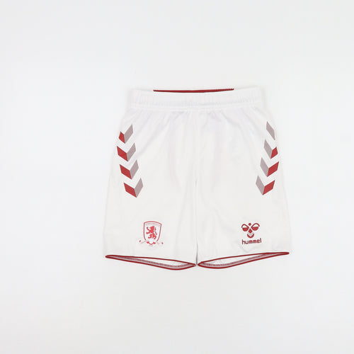 Hummel Boys White 7-8Y Athletic Football Shorts