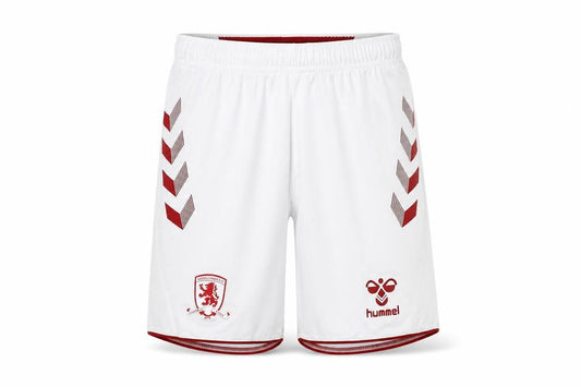 Front view of Hummel boys’ white 7-8y athletic football shorts