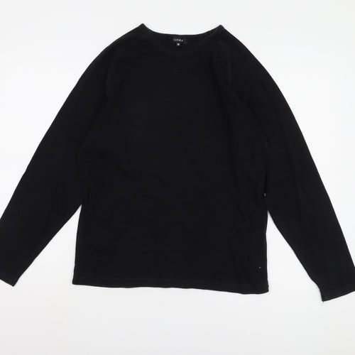 Linea Men's Black Long Sleeve Crew Neck T-Shirt M