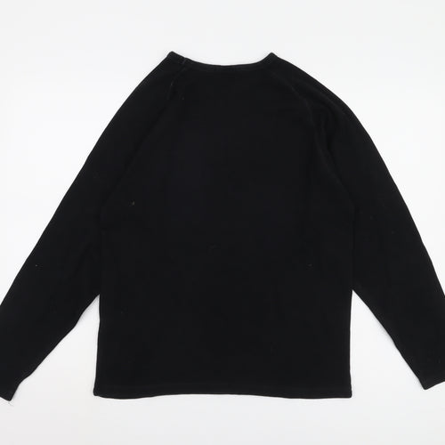 Linea Men's Black Long Sleeve Crew Neck T-Shirt M