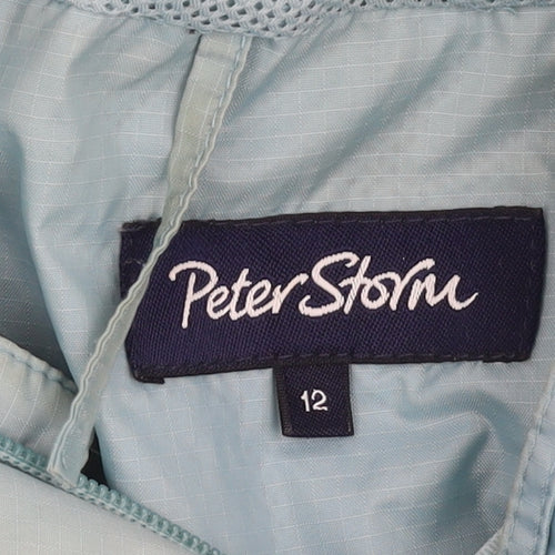 Peter Storm Women's Blue Rain Coat Size 12 Waterproof