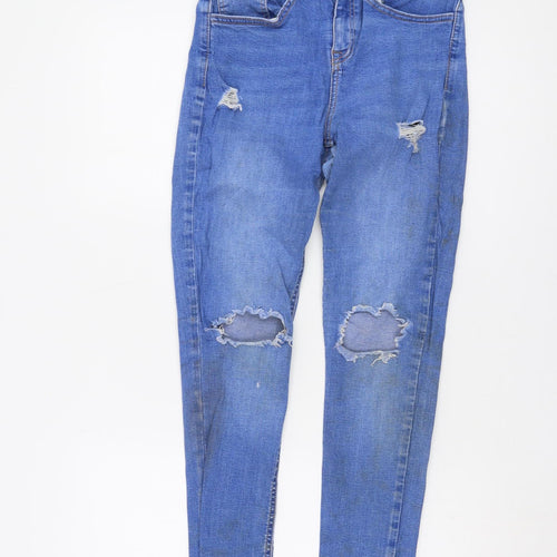New Look Girls Blue Skinny Jeans Age 14 Stretch Ripped
