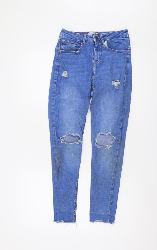 New Look Girls Blue Skinny Jeans Age 14 Stretch Ripped