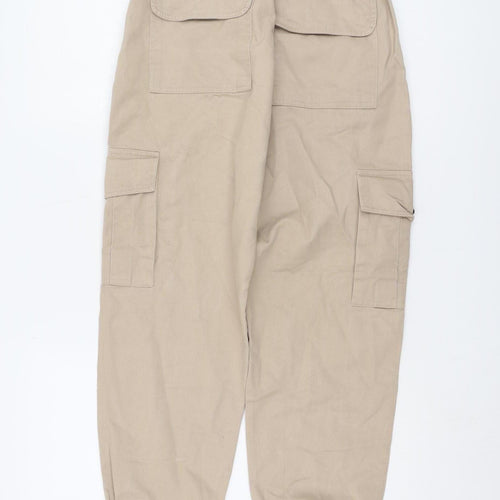 Rising Women's Beige Cargo Trousers, Size 6, Cotton