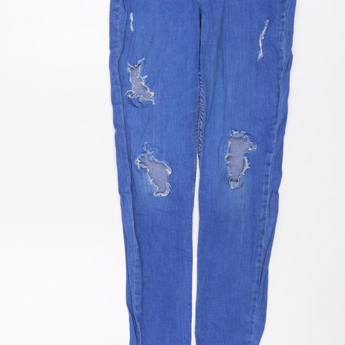 River Island Girls Blue Skinny Ripped Jeans 12 Years