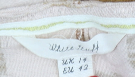 White Stuff Women's Beige Geometric Blouse UK 14
