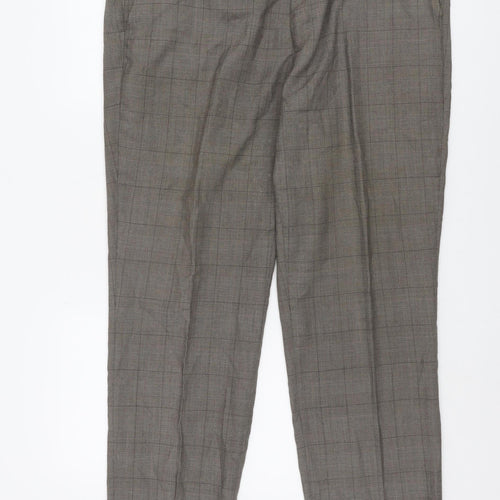 Greenwoods Men's Grey Check Tailored Trousers 40in