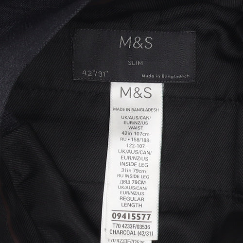 Marks and Spencer Men's Black Slim Dress Pants