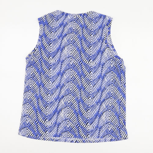 Marks and Spencer Women's Blue Geometric Tank Top