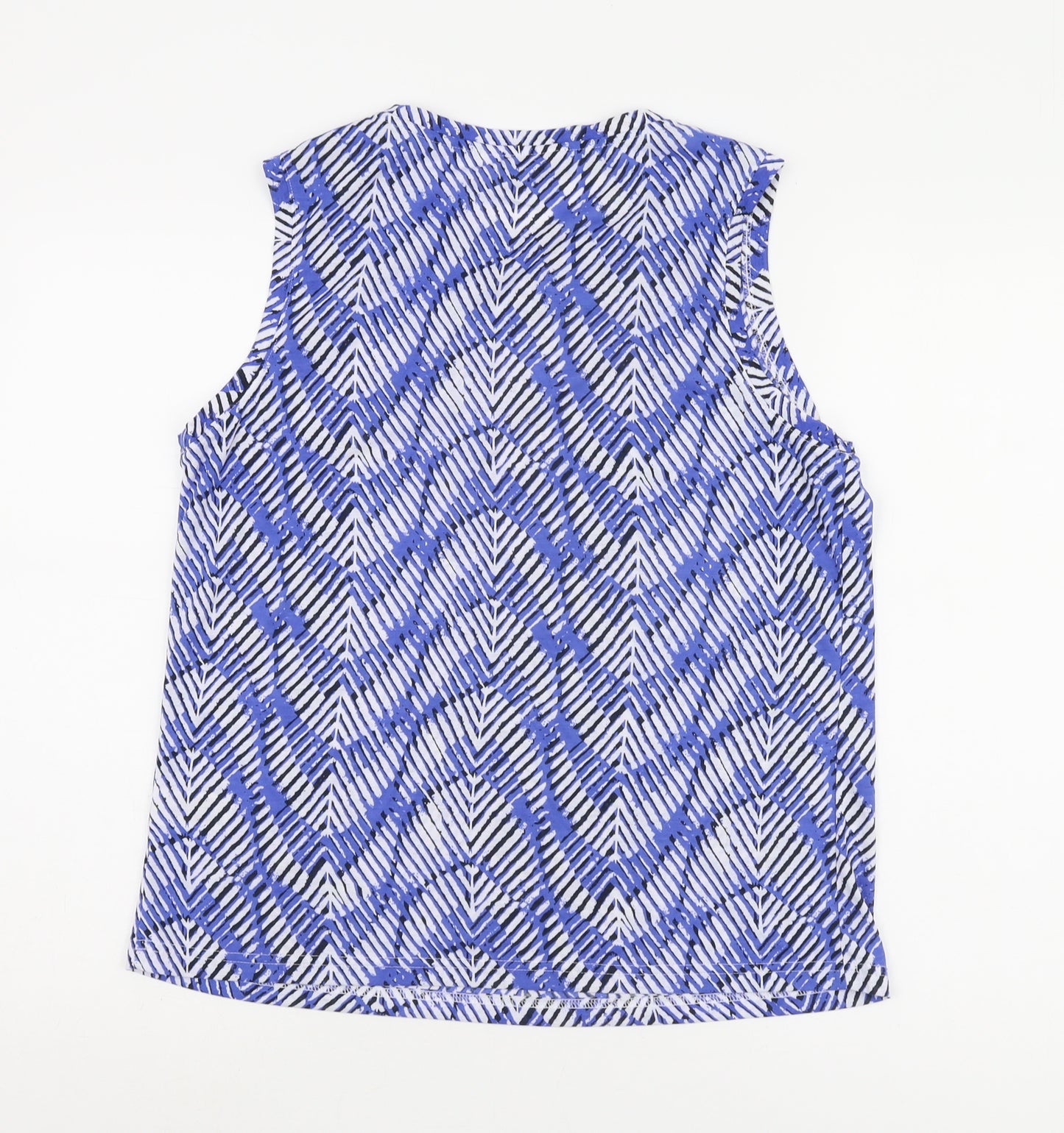 Marks and Spencer Women's Blue Geometric Tank Top